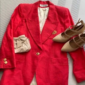 Christian Dior vintage linen blazer, size 8